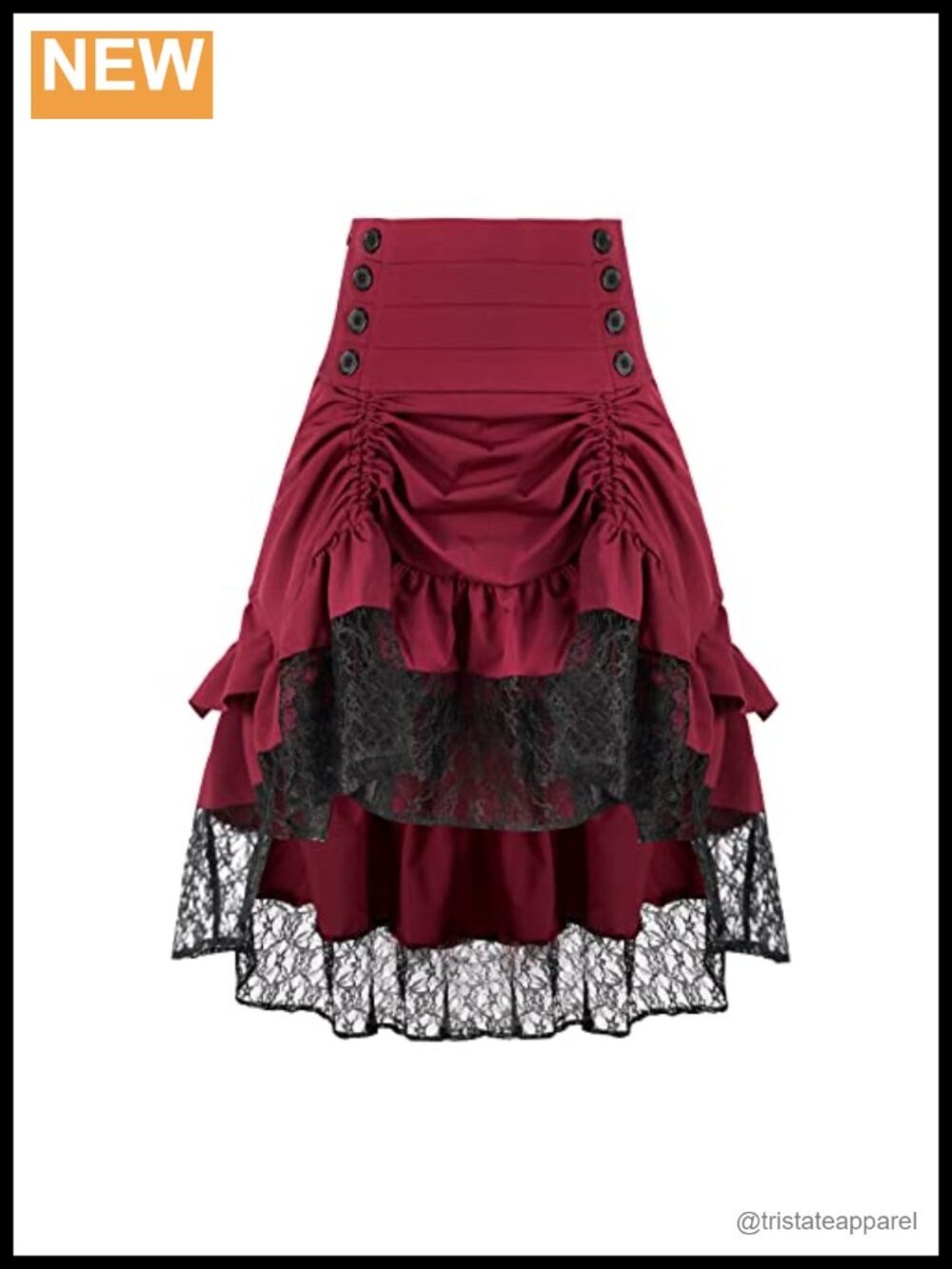 Women's Steampunk Gothic High-Low Ruffled Skirt